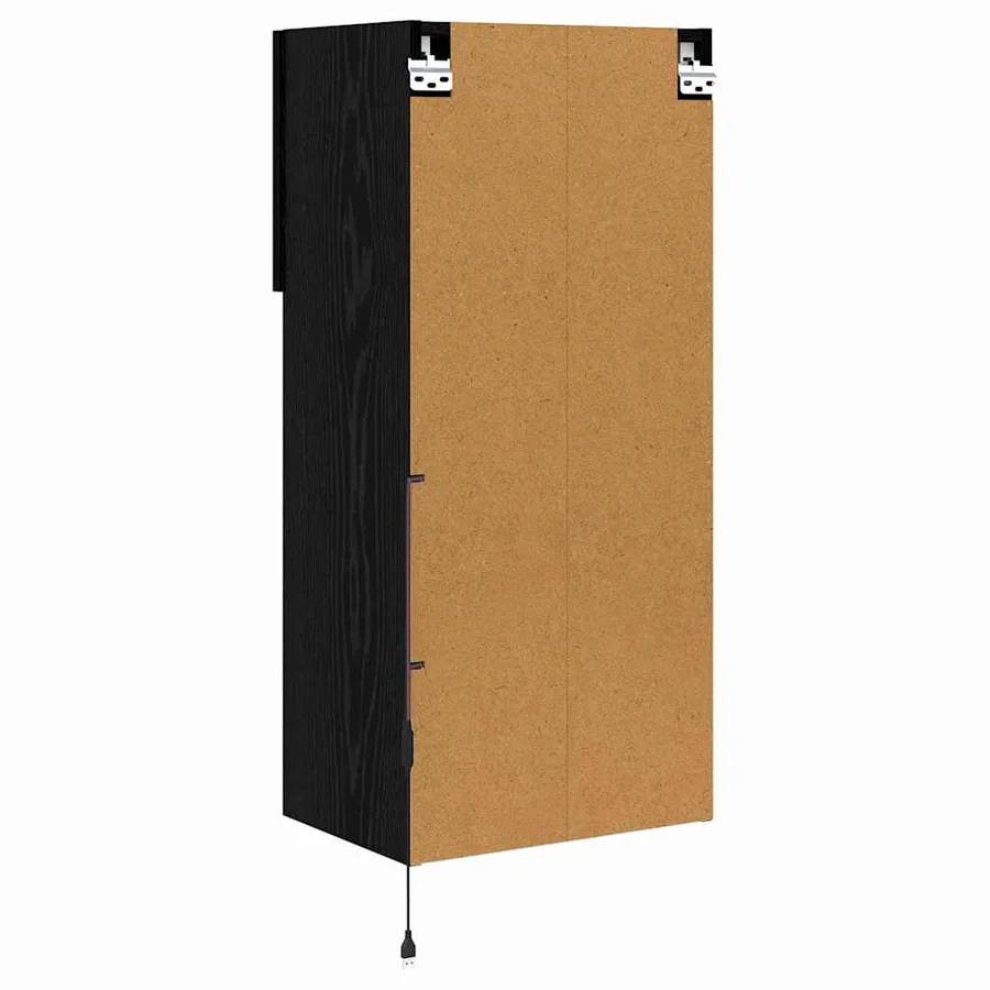 Meubles TV muraux avec LED 2 pcs Chêne noir 40,5 x 30 x 90 cm - 8