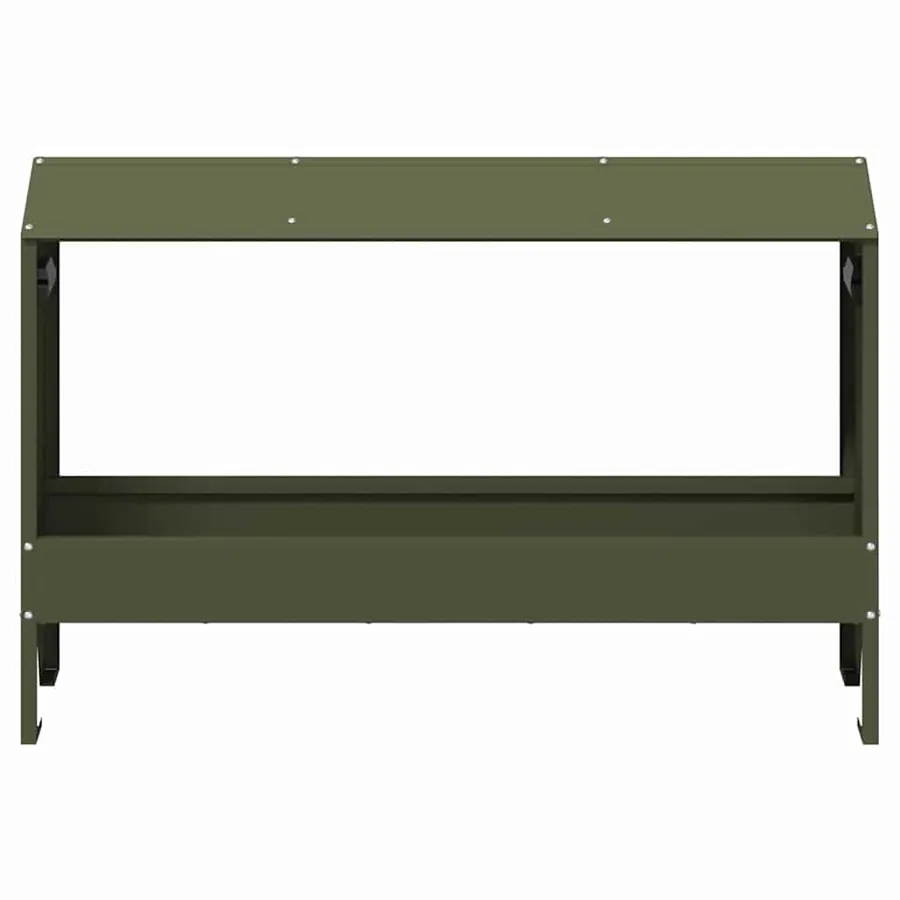 Bac de nourrissage pour poules Vert olive 81 x 32 x 53,5 cm - 5