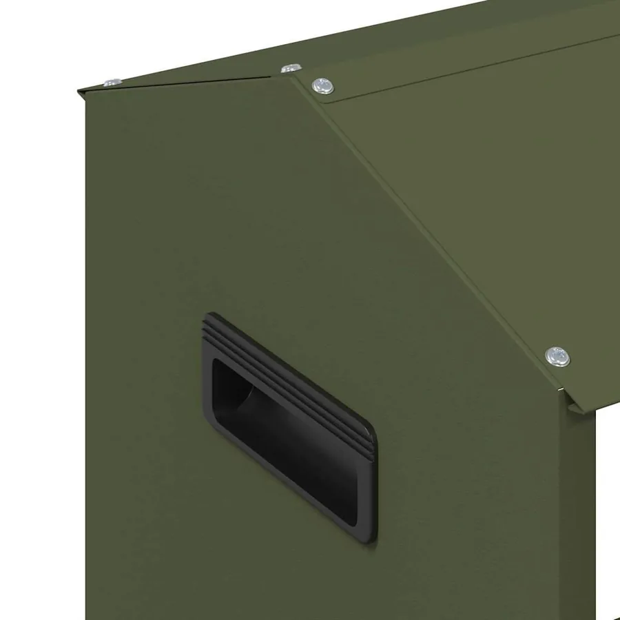 Bac de nourrissage pour poules Vert olive 81 x 32 x 53,5 cm - 7