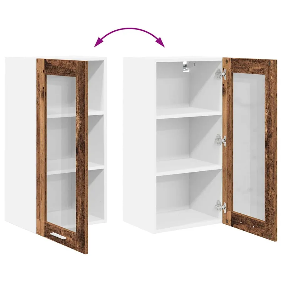 Armoire suspendue avec porte 2 pcs Bois ancien 40 x 31 x 80 cm - 12