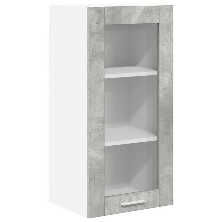 Armoire suspendue avec porte 2 pcs Gris béton 40 x 31 x 80 cm - 6