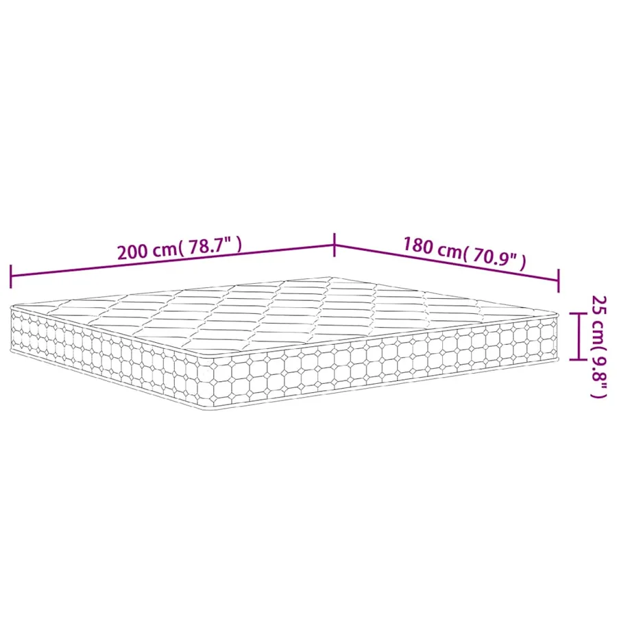 Matelas à ressorts ensachés dureté moyenne 180x200 cm - 7