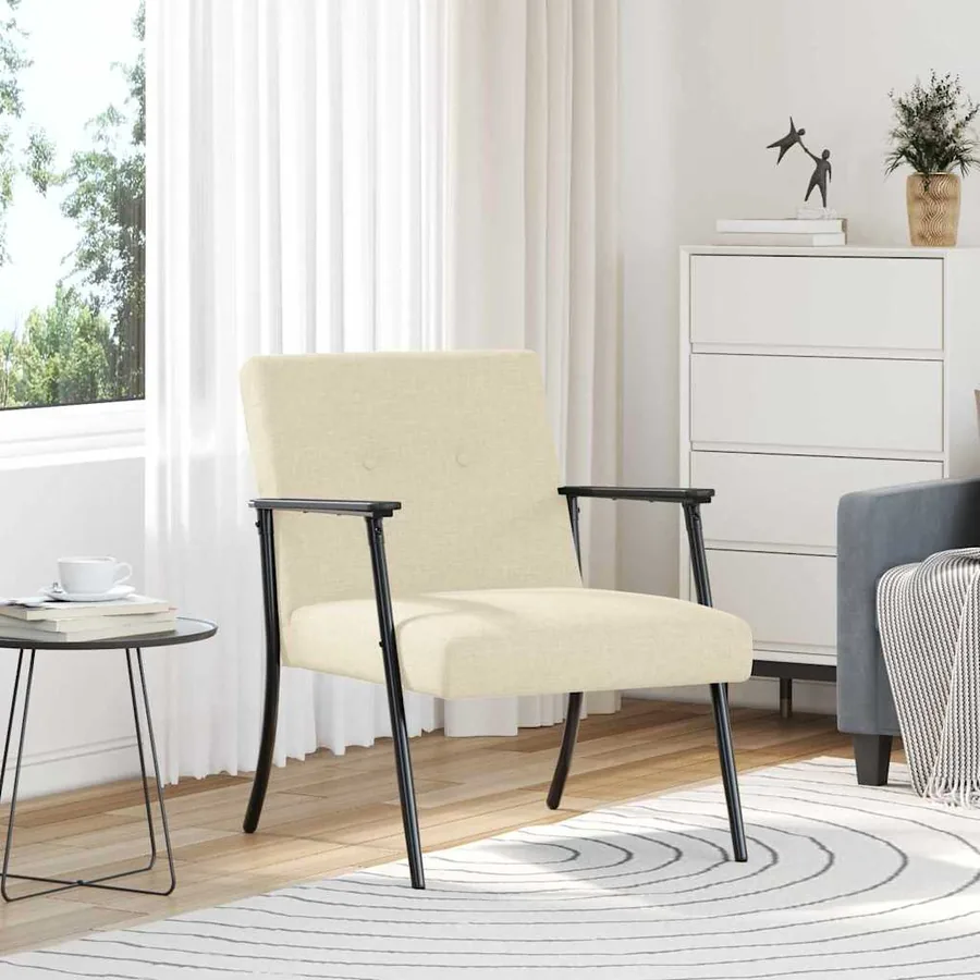 fauteuil Crème tissu