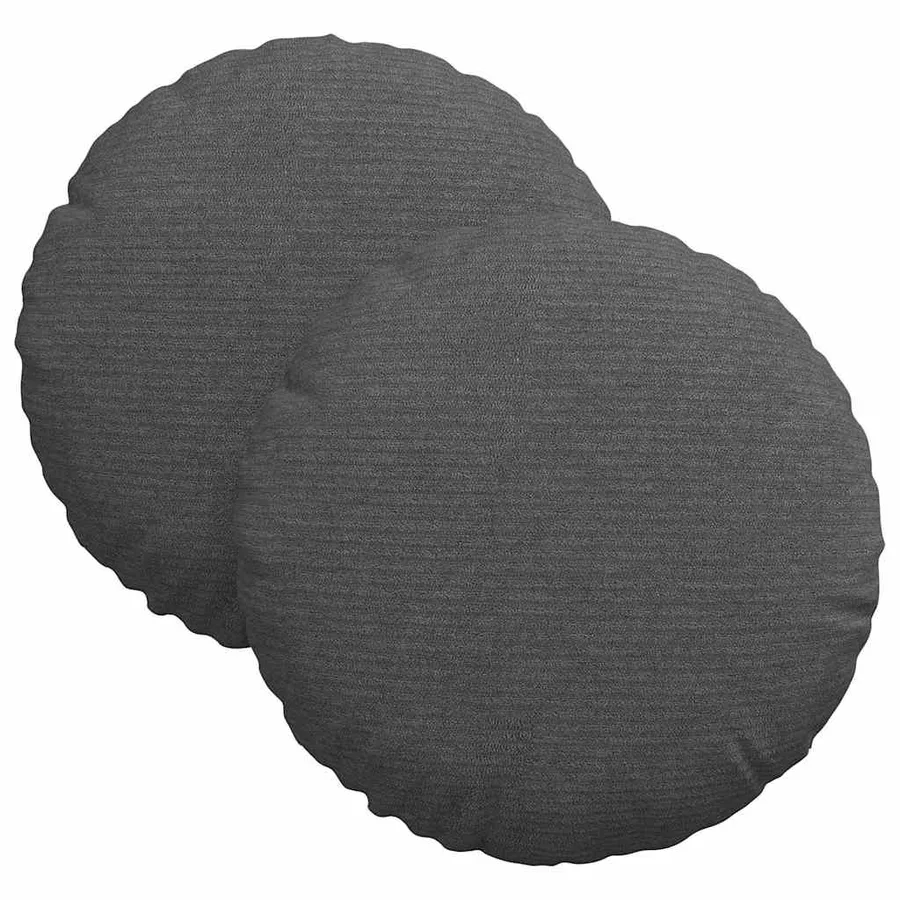 Coussins de siège 2 pcs Gris foncé Ø30 x 13 cm - 2