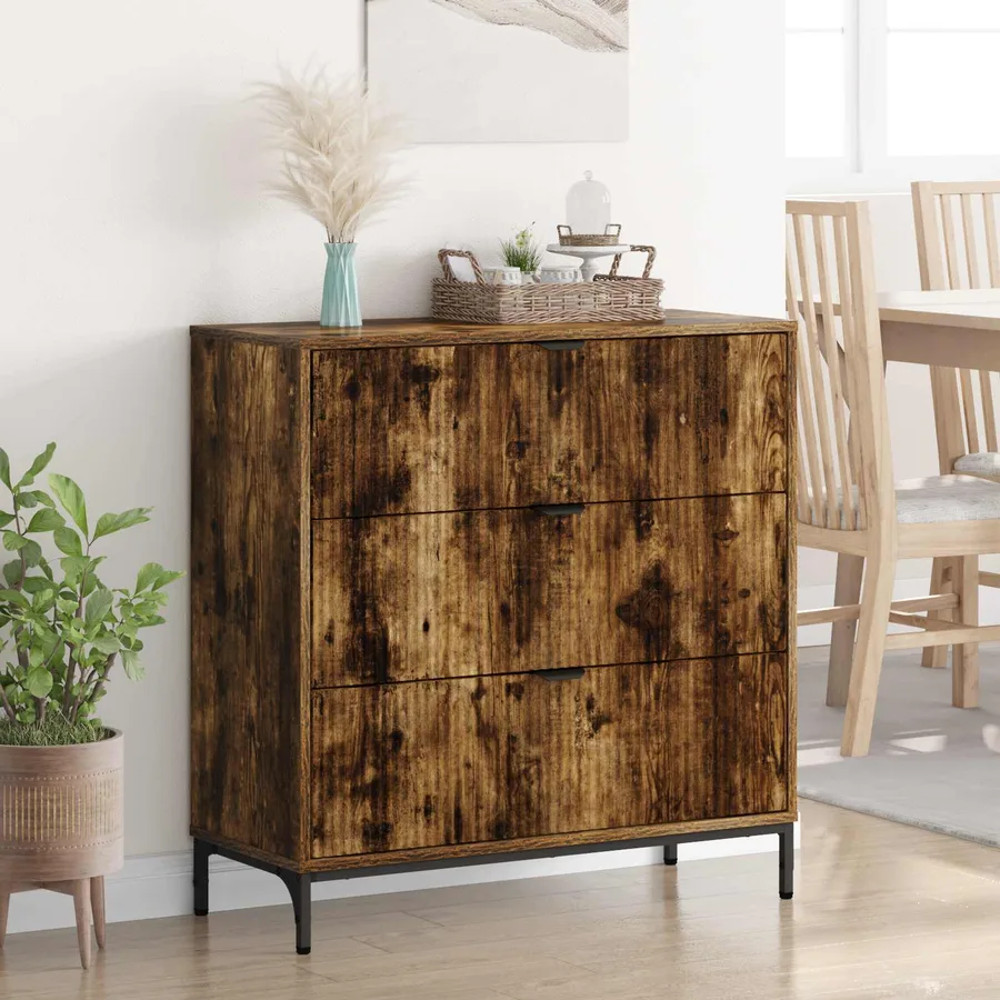Buffet Chêne fumé 79,5 x 33 x 82 cm Bois d'ingénierie - 4