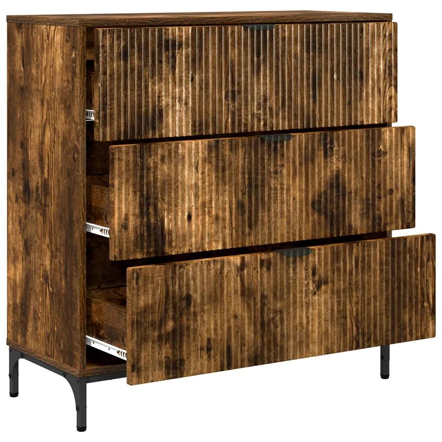 Buffet Chêne fumé 79,5 x 33 x 82 cm Bois d'ingénierie - 5