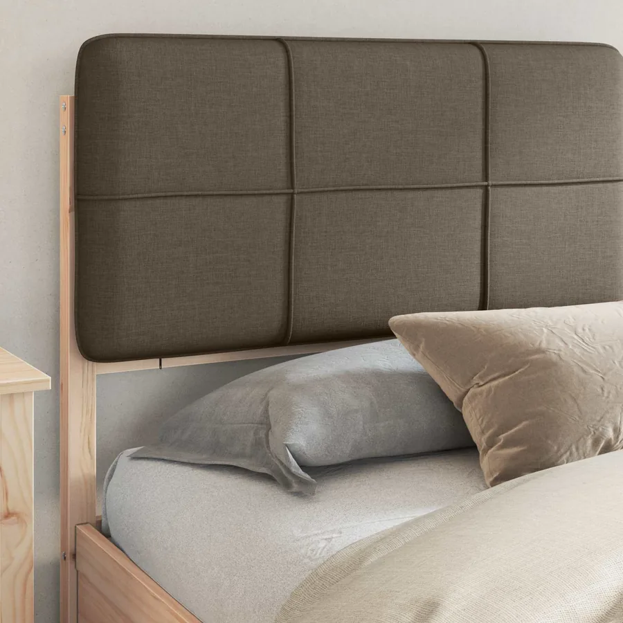 Cadre de lit avec tête de lit rembourrée Taupe 200 x 200 cm - 3