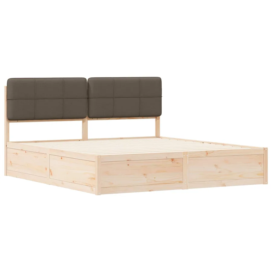 Cadre de lit avec tête de lit rembourrée Taupe 200 x 200 cm - 4