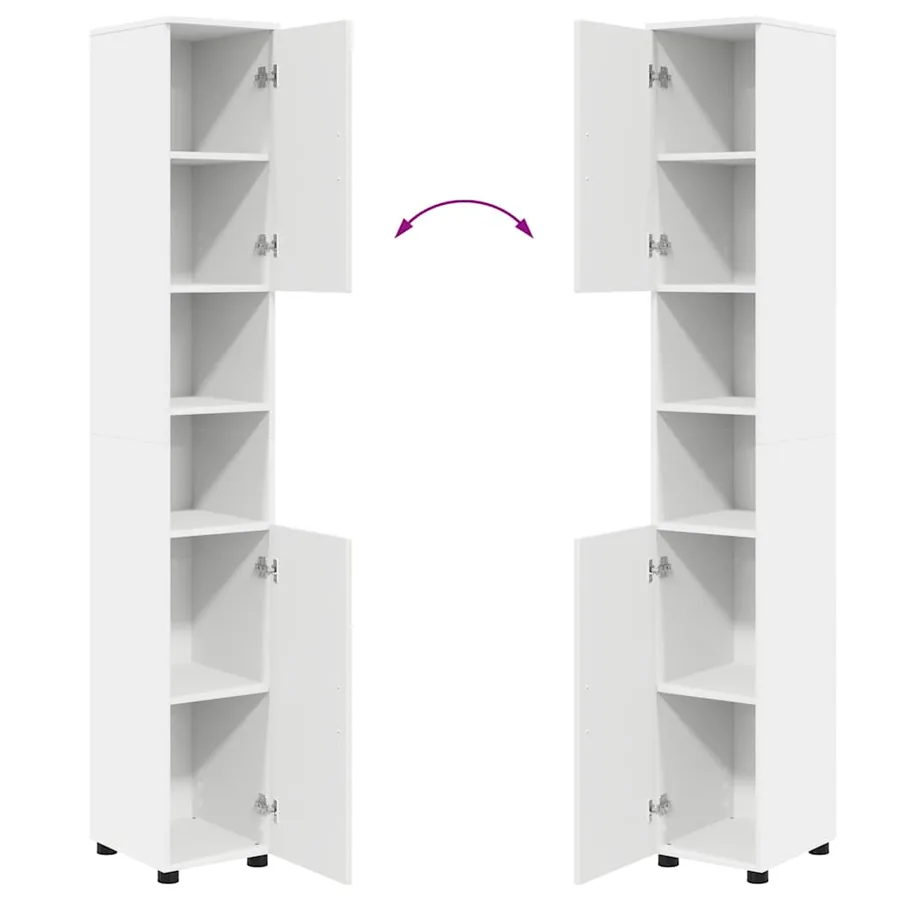 Ensemble de mobilier de salle de bain avec tiroir 4 pcs Blanc - 12