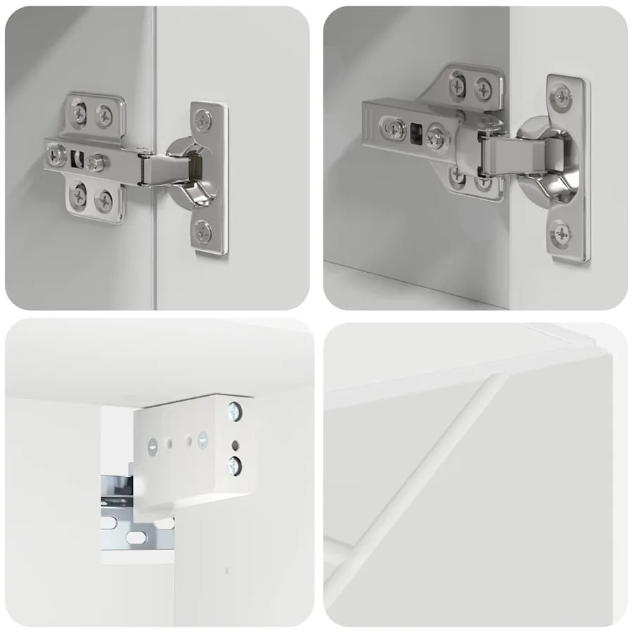 Ensemble de mobilier de salle de bain avec tiroir 4 pcs Blanc - 8
