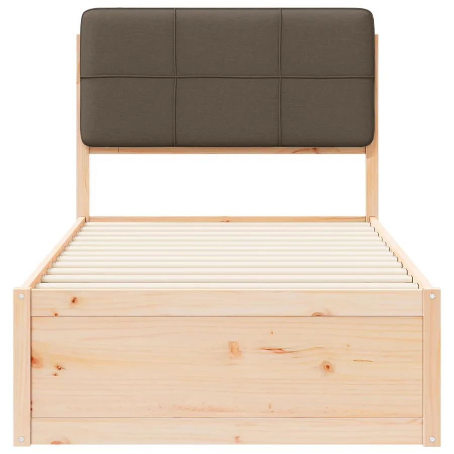 Cadre de lit avec tête de lit rembourrée Taupe 90 x 190 cm - 5