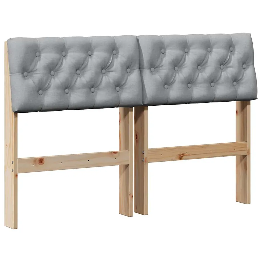 Tête de lit capitonnée Gris clair 120 cm Pin massif - 2