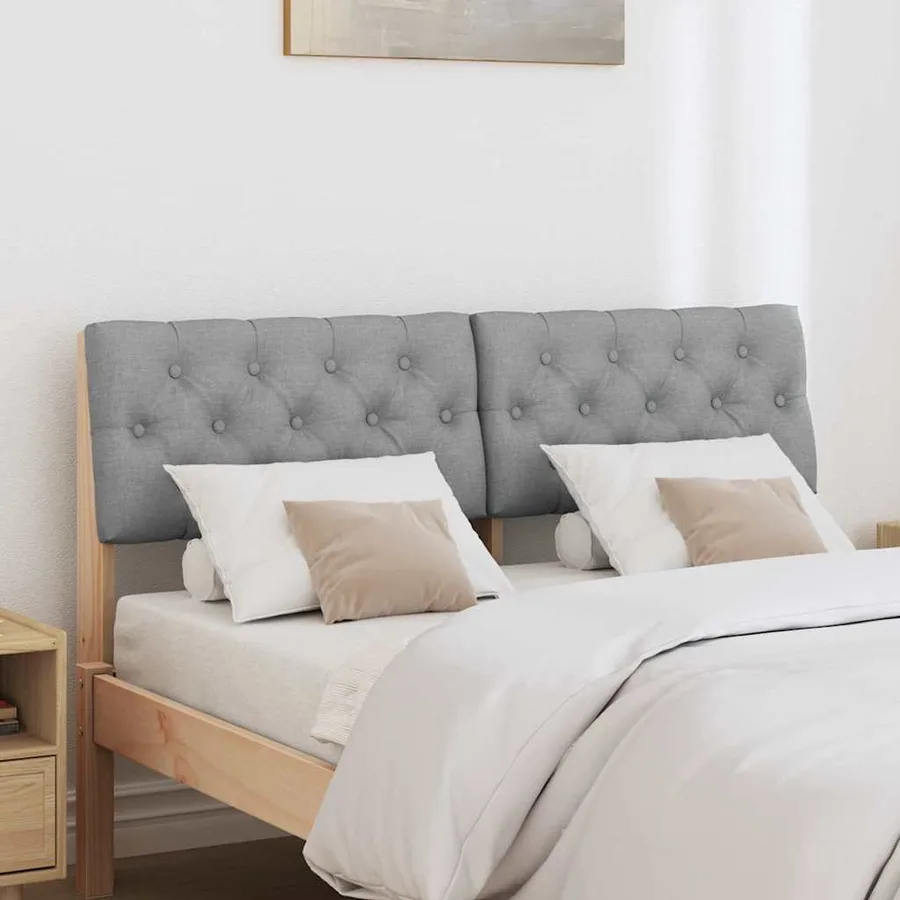 Tête de lit capitonnée Gris clair 120 cm Pin massif - 3