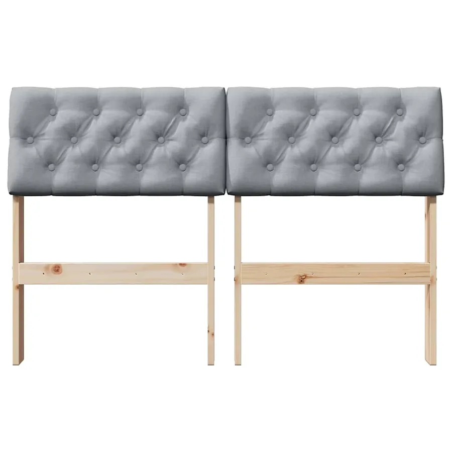 Tête de lit capitonnée Gris clair 120 cm Pin massif - 4