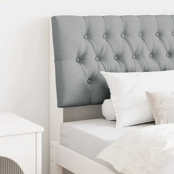 Tête de lit capitonnée Gris clair 100 cm Pin massif