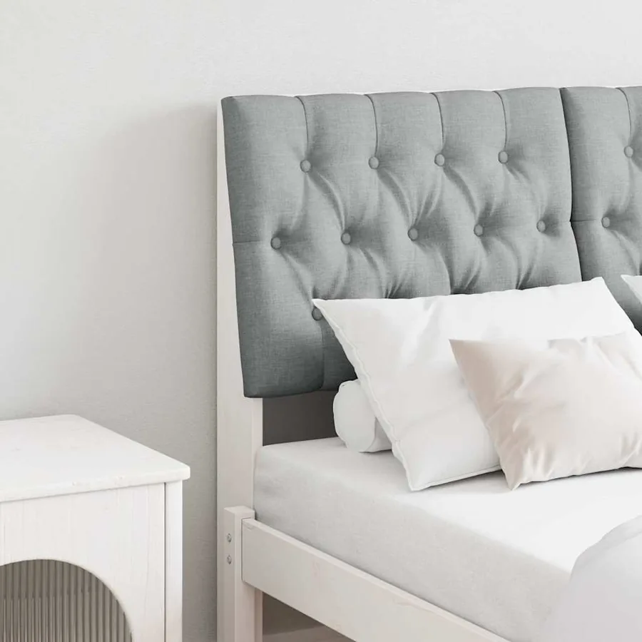 Tête de lit capitonnée Gris clair 120 cm Pin massif