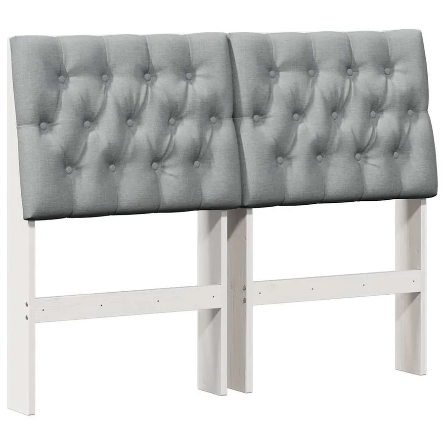 Tête de lit capitonnée Gris clair 120 cm Pin massif - 2