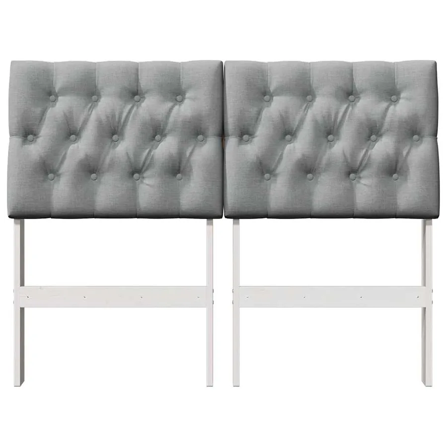 Tête de lit capitonnée Gris clair 120 cm Pin massif - 4