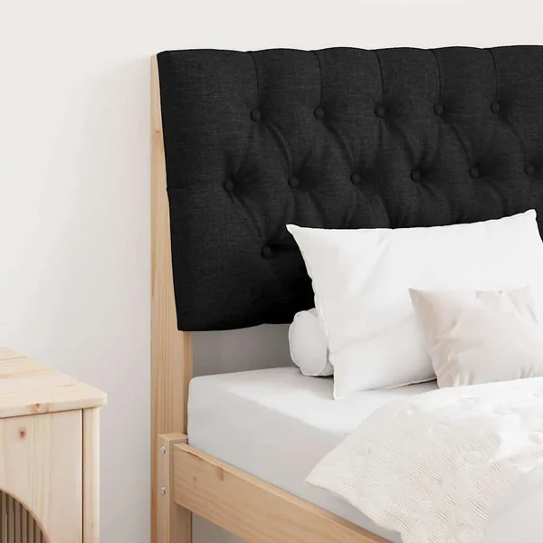Tête de lit capitonnée Noir 80 cm Pin massif