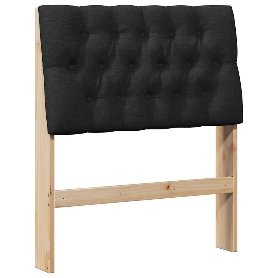 Tête de lit capitonnée Noir 80 cm Pin massif - 2