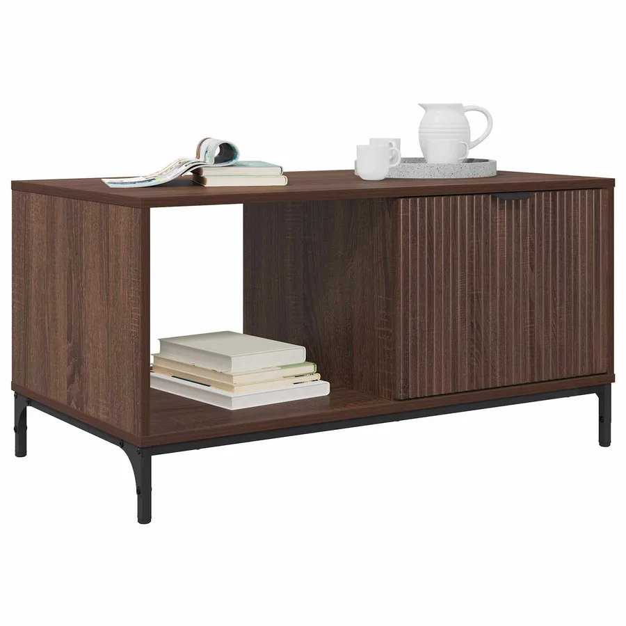 Table basse Chêne brun 90 x 49 x 46 cm Bois d'ingénierie - 3
