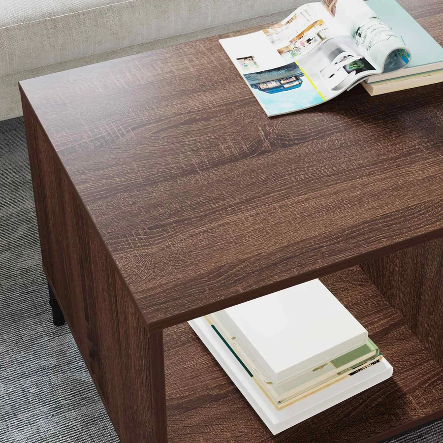 Table basse Chêne brun 90 x 49 x 46 cm Bois d'ingénierie - 4