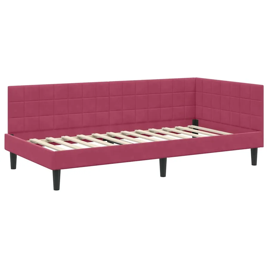 Cadre de lit d'angle avec matelas 2 pcs Vert Velours - 6