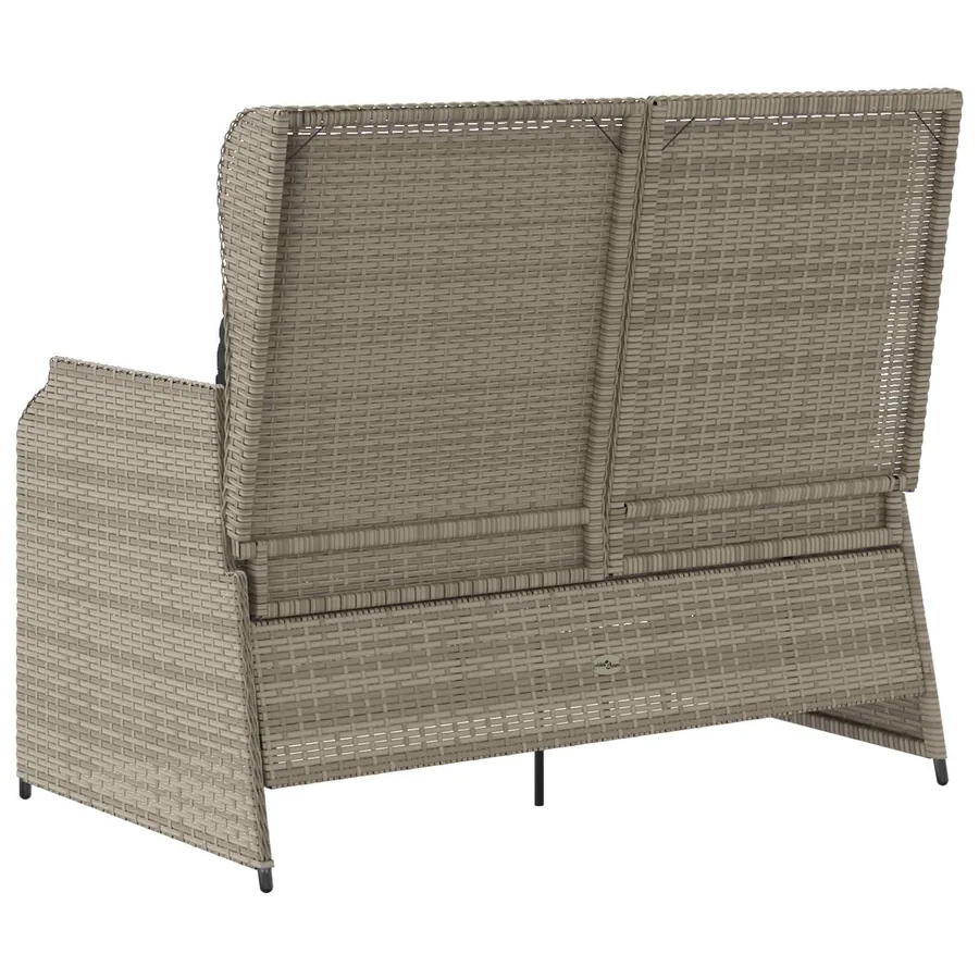 Banc de jardin avec coussin Gris clair polyrotin - 6