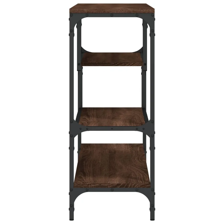 Table console chêne marron 100x30x75 cm bois d'ingénierie - 6