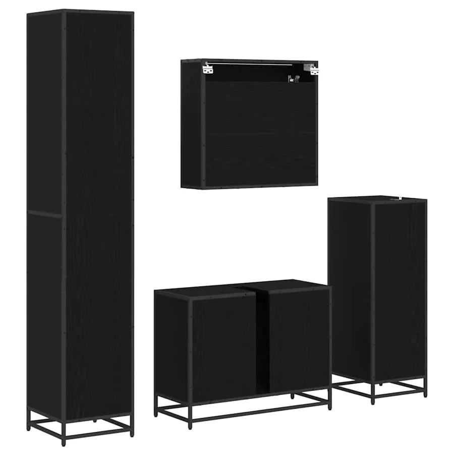 Ensemble de mobilier de salle de bain 4 pcs Chêne noir - 10