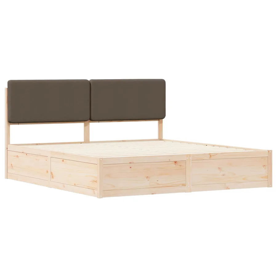 Cadre de lit avec tête de lit rembourrée Taupe 200 x 200 cm - 4