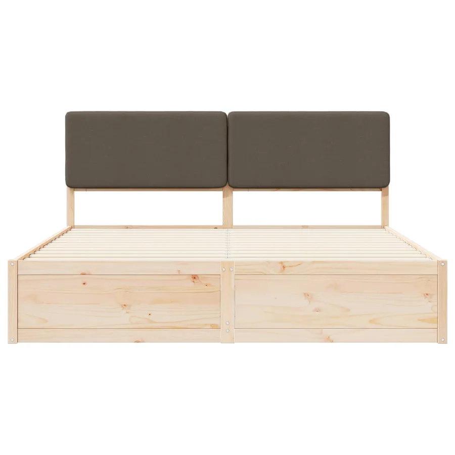 Cadre de lit avec tête de lit rembourrée Taupe 200 x 200 cm - 5