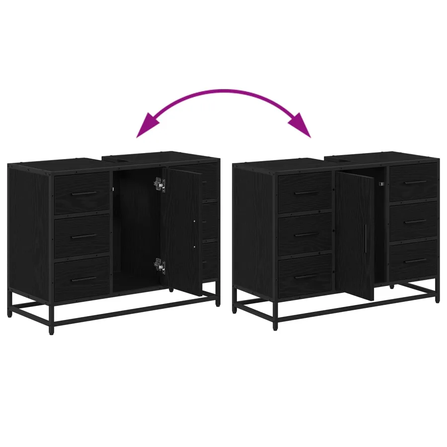 Ensemble de mobilier de salle de bain 3 pcs Chêne noir - 12
