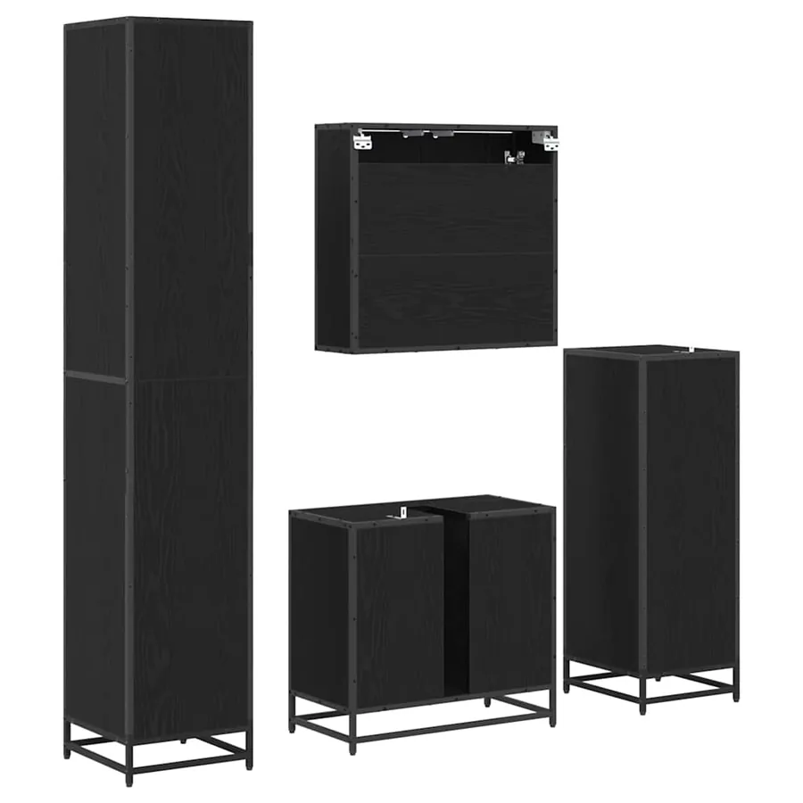 Ensemble de mobilier de salle de bain 4 pcs Chêne noir - 8