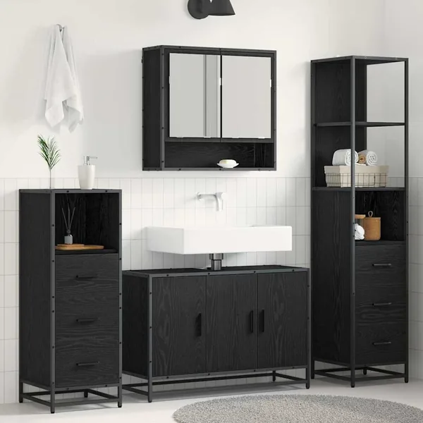 Ensemble de mobilier de salle de bain 3 pc Chêne artisanal