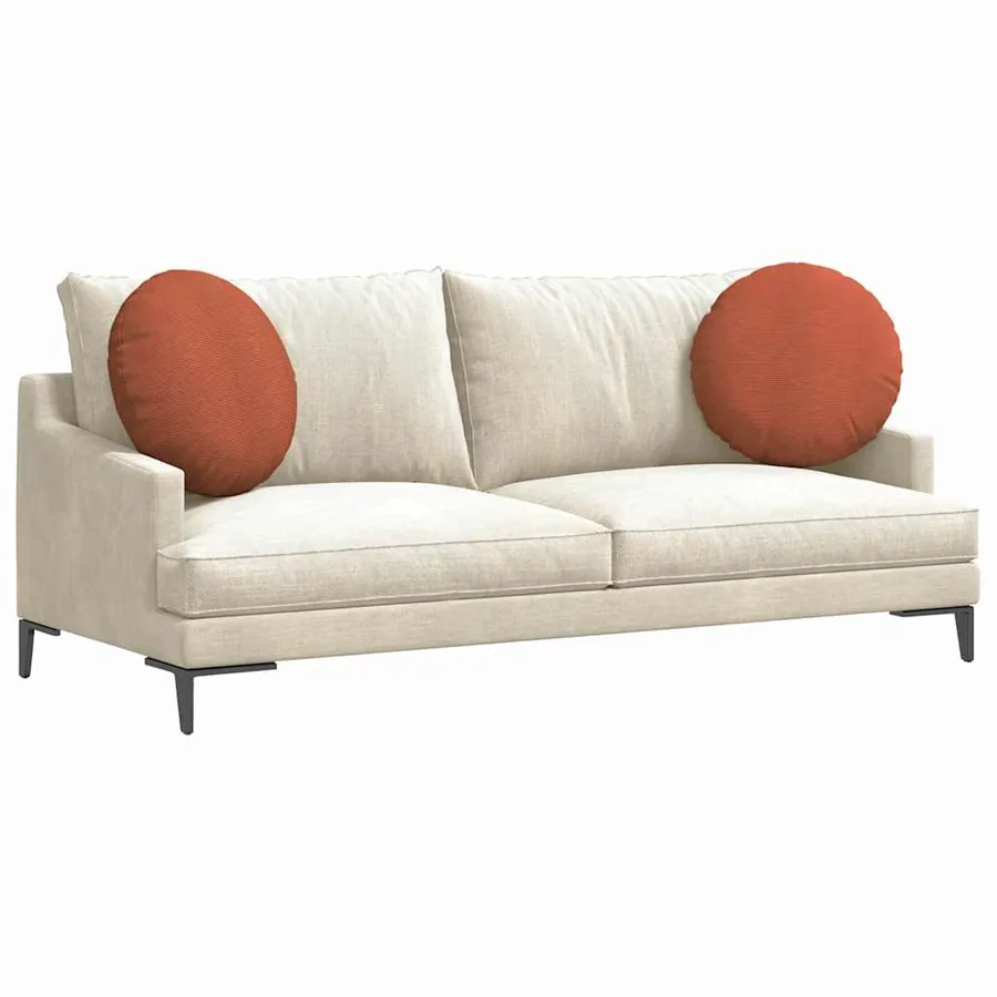 Coussins de siège 2 pcs Rouge orange Ø50 x 19 cm - 3