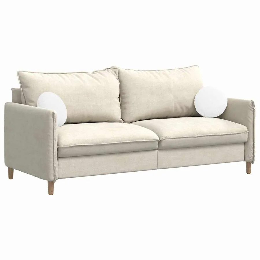 Coussins de siège 2 pcs Blanc Ø30 x 13 cm tissu - 3