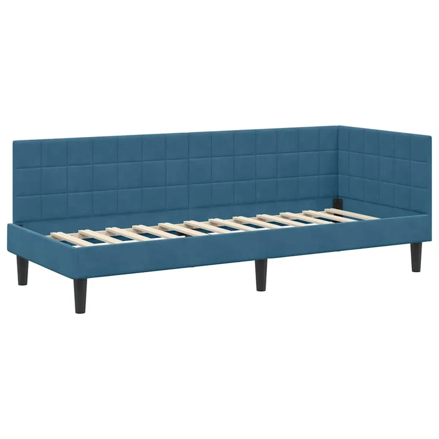 Cadre de lit d'angle Bleu 80 cm x 200 cm Velours - 4