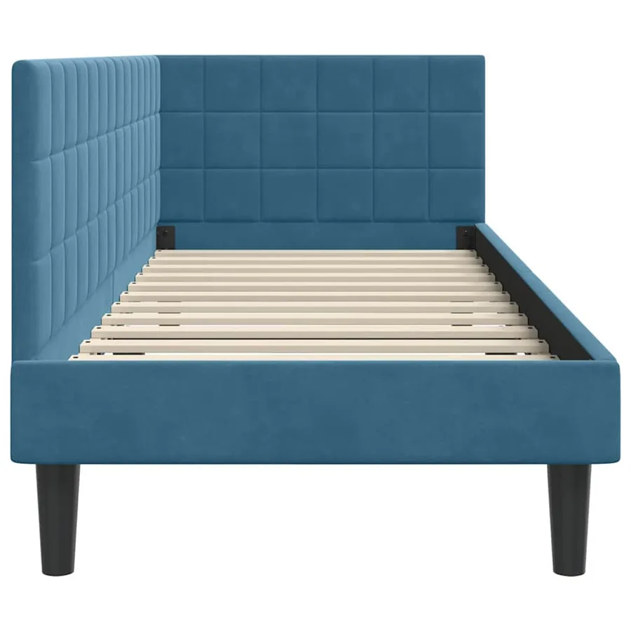Cadre de lit d'angle Bleu 80 cm x 200 cm Velours - 6