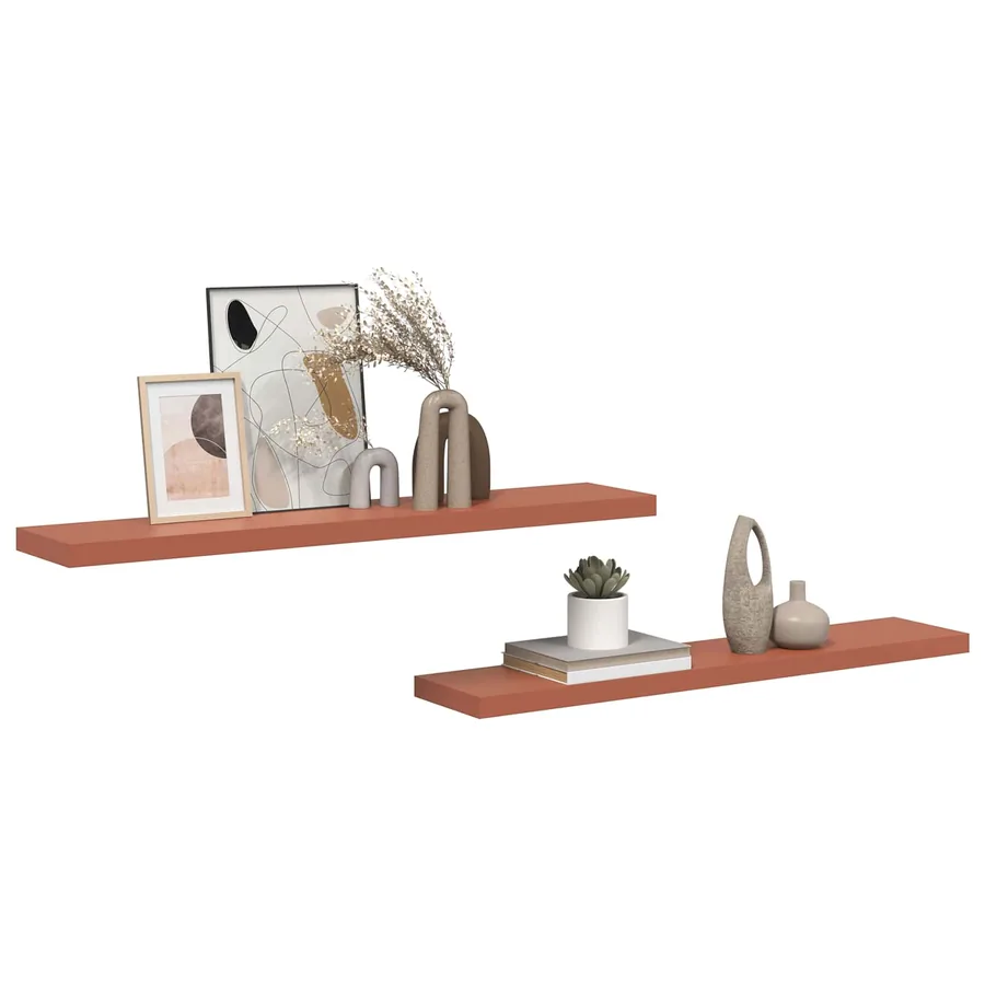 Étagère Murale 2 pcs Rouge 120 x 23,5 x 4 cm Bois d'ingénierie - 3