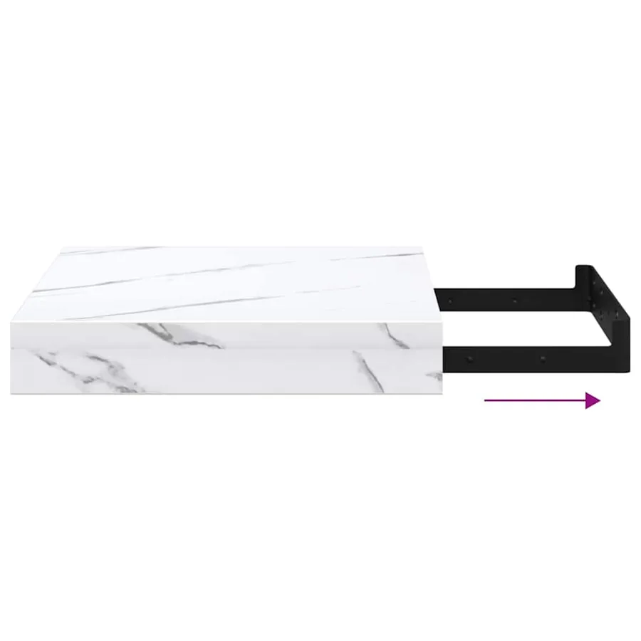 Étagère Murale 2 pcs Marbre blanc 23 x 23,5 x 4 cm - 13