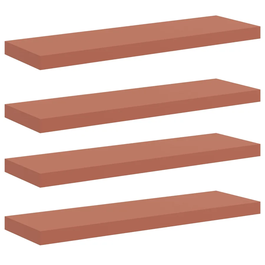 Étagère Murale 4 pcs Rouge 90 x 23,5 x 4 cm Bois d'ingénierie - 2