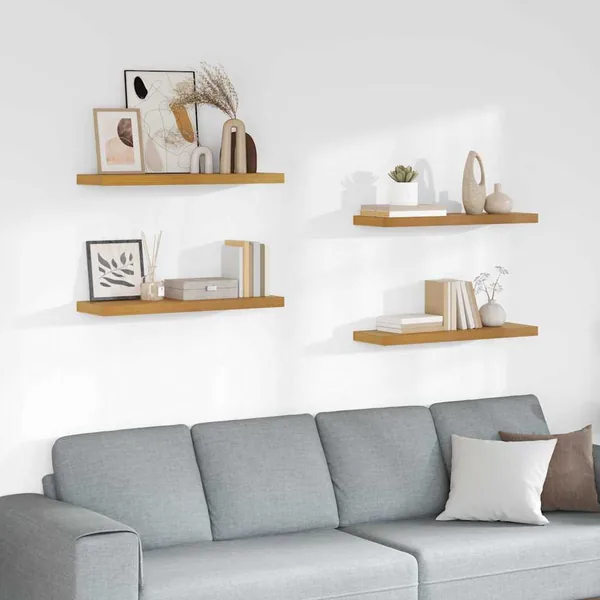 Étagère Murale 4 pcs Beige 90 x 23,5 x 4 cm Bois d'ingénierie