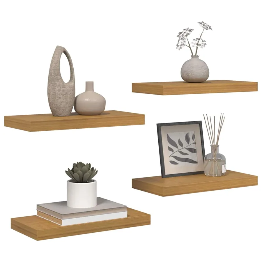 Étagère Murale Montage mural 4 pcs Beige 50 x 23,5 x 4 cm - 3