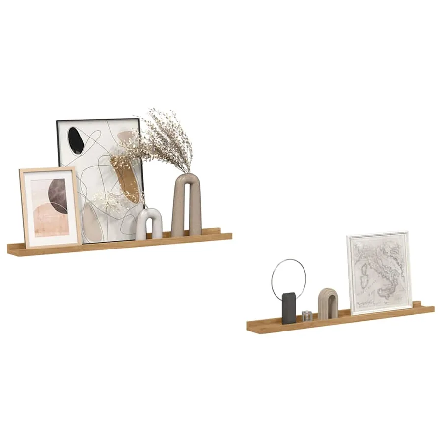 Étagère Murale Montage mural 2 pcs Marron 80 x 9 x 3 cm - 3