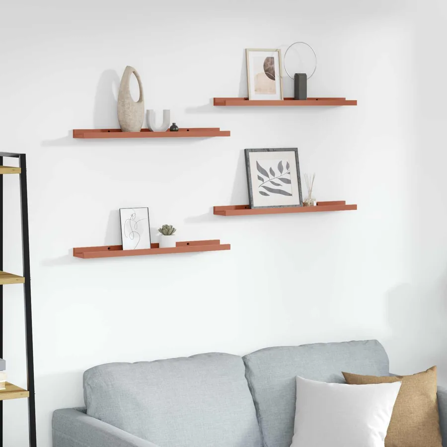 Étagère Murale Montage mural 4 pcs Rouge 60 x 9 x 3 cm