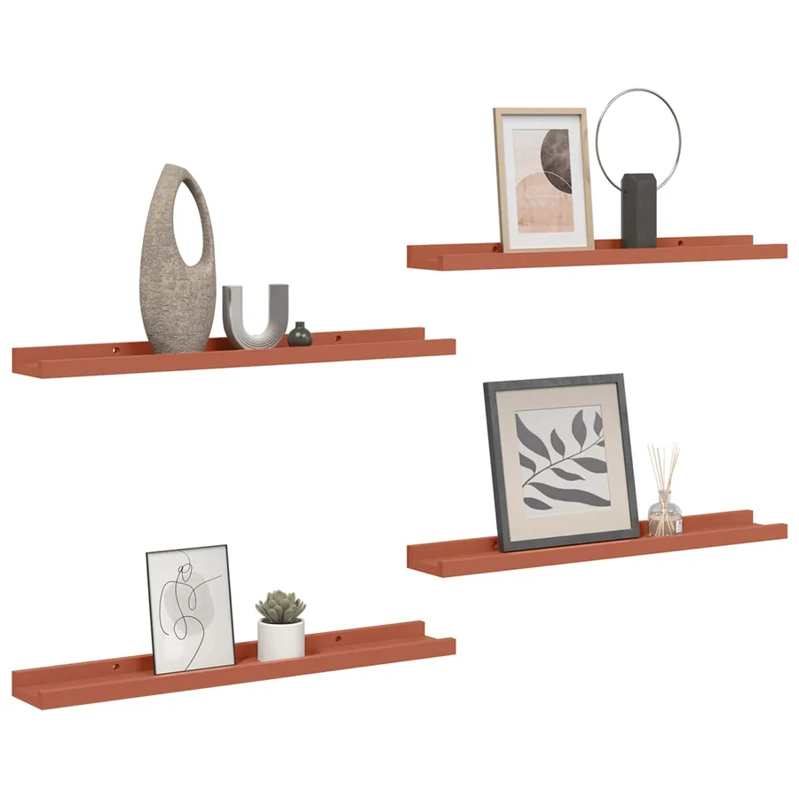 Étagère Murale Montage mural 4 pcs Rouge 60 x 9 x 3 cm - 3