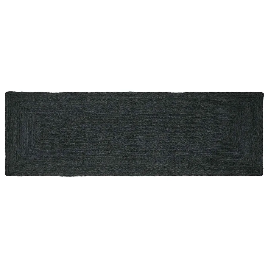 Tapis de surface Rectangulaire Gris foncé 80 x 200 cm Jute