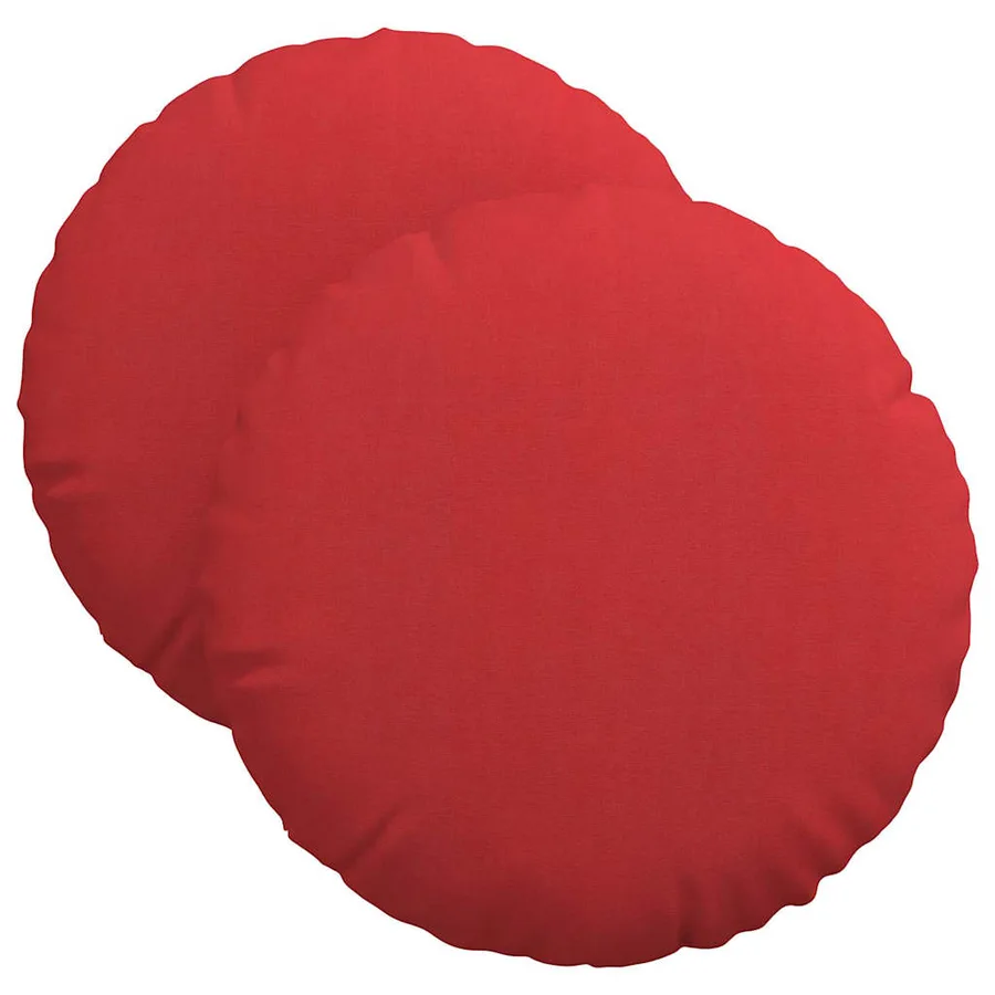 Coussins de siège 2 pcs Rouge Ø40 x 13 cm tissu - 2
