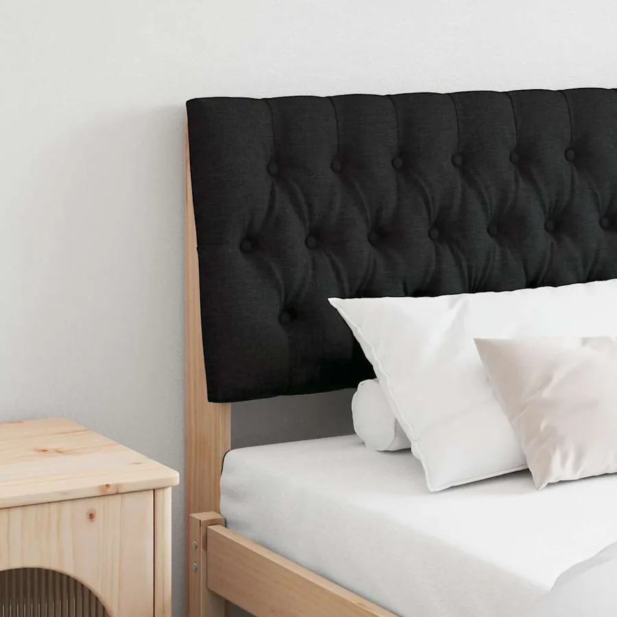 Tête de lit capitonnée Noir 180 cm Pin massif